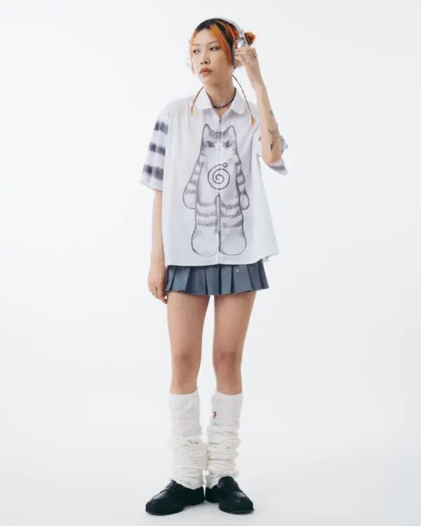 White Cat Shirt - Image 5