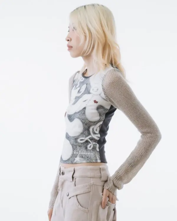 Achromatic Snowflakes Long Sleeves Tee - Image 2