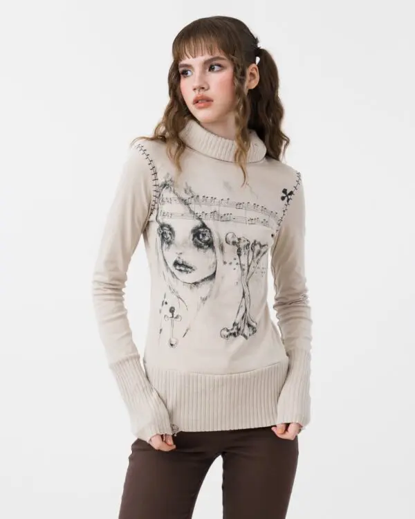 Bones Turtle Neck Top - Image 2