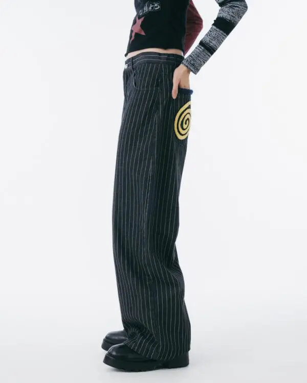 Bobinsky Oversized Pinstripe Jeans - Image 5