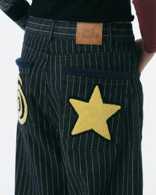 Bobinsky Oversized Pinstripe Jeans - Image 3