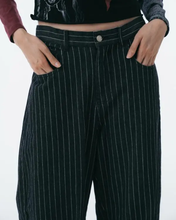 Bobinsky Oversized Pinstripe Jeans - Image 7