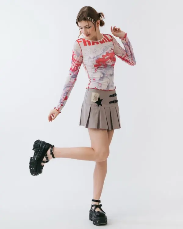 Fragile Long Sleeves Mesh Top - Image 4