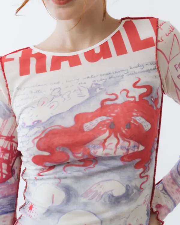 Fragile Long Sleeves Mesh Top - Image 6