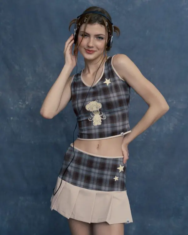 Tartan Built-in Shorts Skirt - Image 3