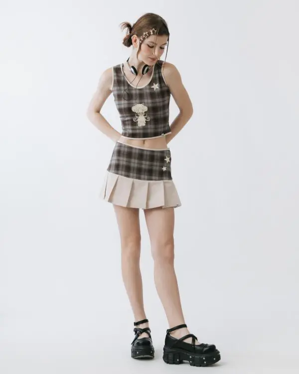 Tartan Built-in Shorts Skirt - Image 4