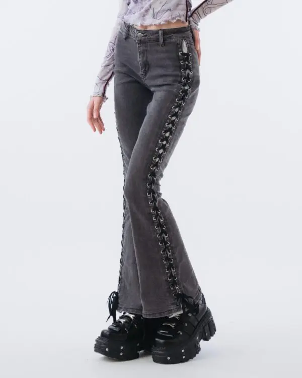 Bones Flare Lace-up Jeans