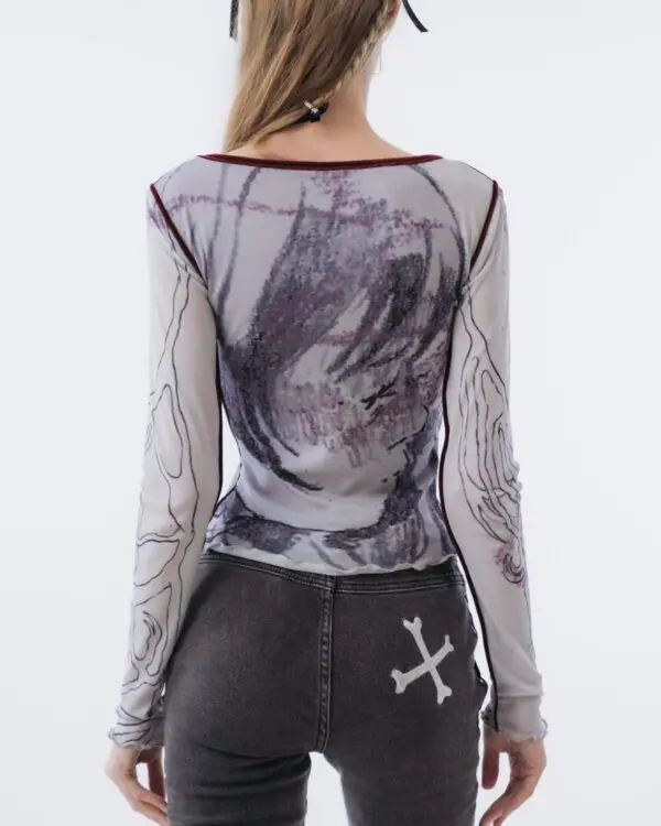 Capulet Long Sleeve Mesh Top - Image 2