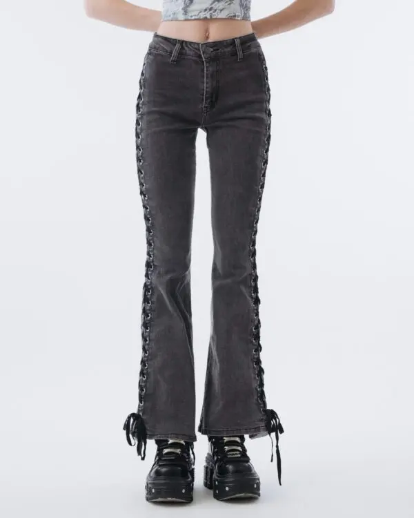 Bones Flare Lace-up Jeans - Image 2