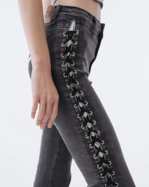 Bones Flare Lace-up Jeans - Image 6