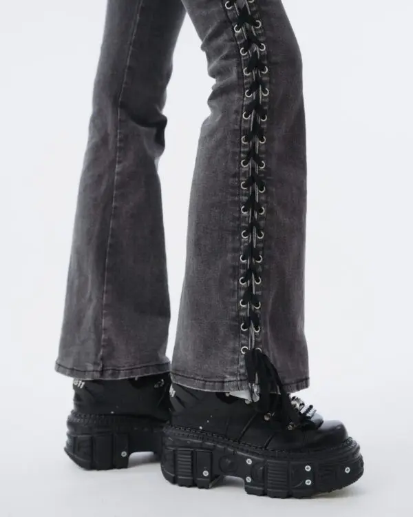 Bones Flare Lace-up Jeans - Image 8