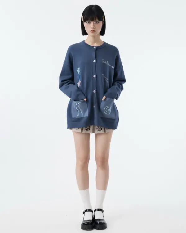 Confetti Embroidery Cardigan - Image 3