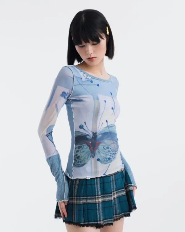 Metamorphosis Long Sleeves Mesh Top - Image 2