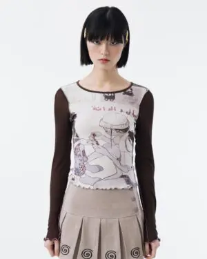Layal Long Sleeves Mesh Top