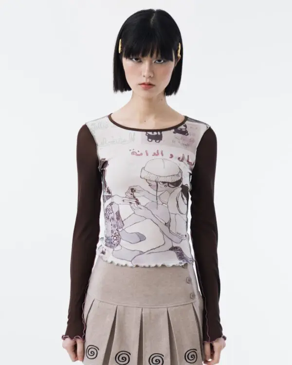 Layal Long Sleeves Mesh Top