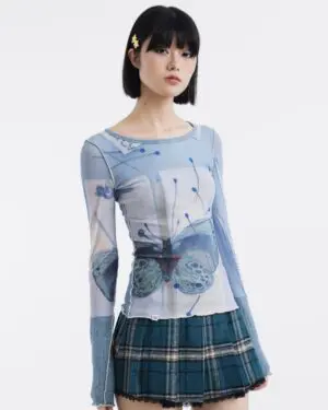 Metamorphosis Long Sleeves Mesh Top