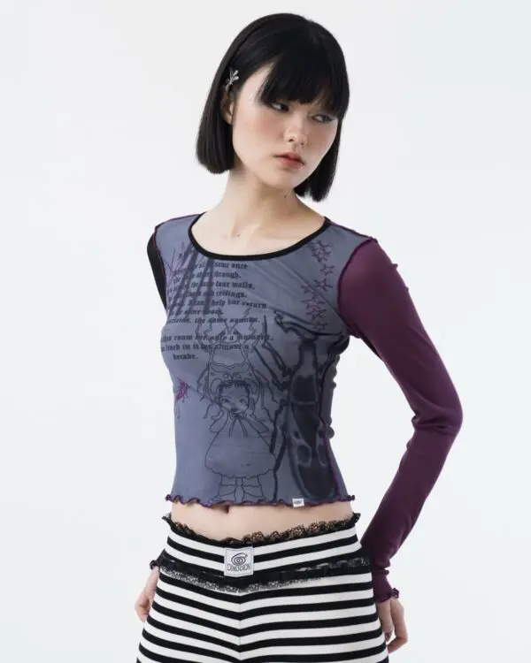 Nocturne Long Sleeves Mesh Top - Image 3