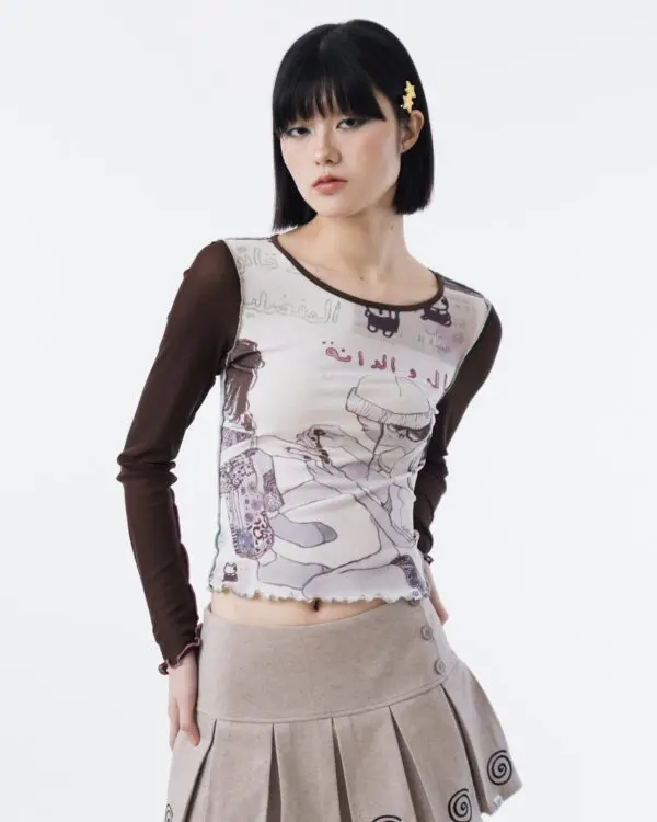 Layal Long Sleeves Mesh Top - Image 5