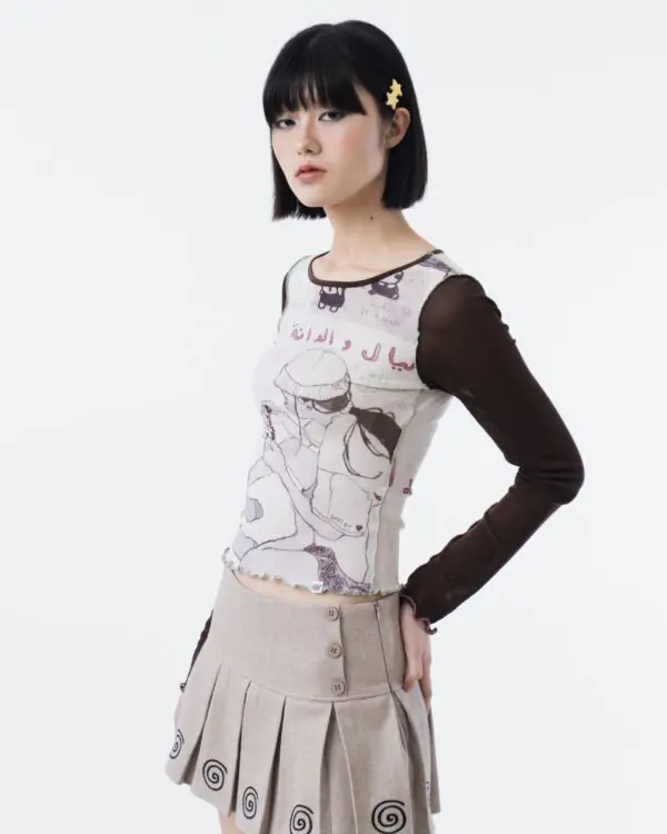 Layal Long Sleeves Mesh Top - Image 2