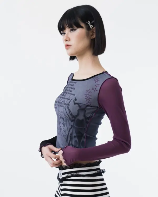 Nocturne Long Sleeves Mesh Top - Image 2