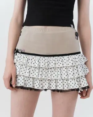 Polka Tea Built-in Shorts Skirt
