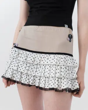 Polka Tea Built-in Shorts Skirt