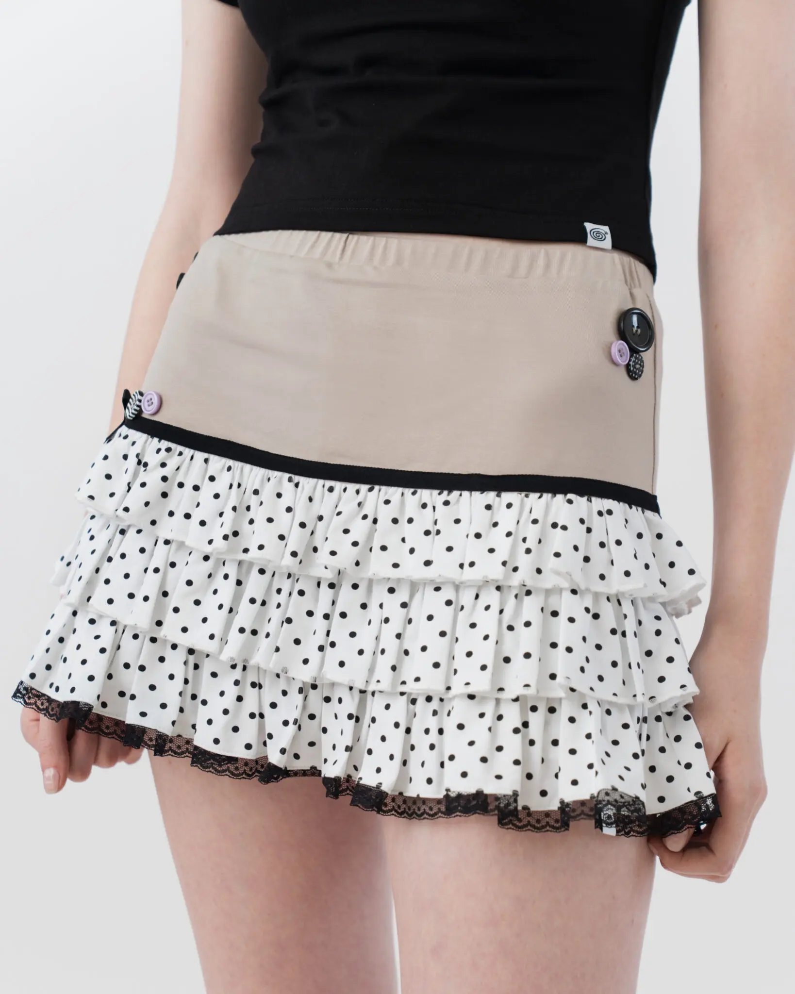Polka Tea Built-in Shorts Skirt