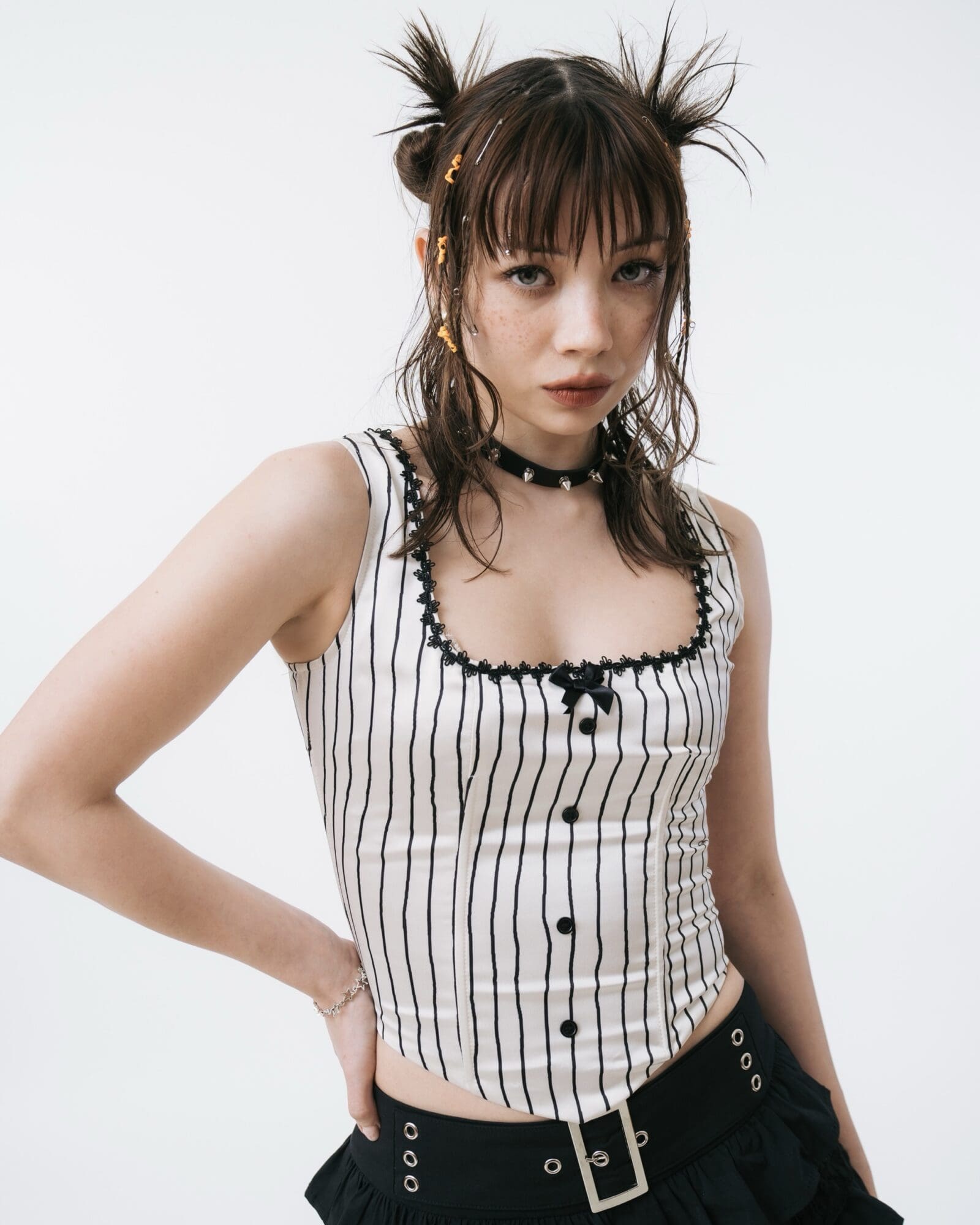 Tuxedo Striped Corset Sixthdimension shop tuxedo-striped-corset-sixthdimension-shop