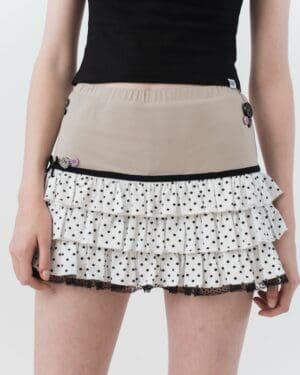 Polka Tea Built-in Shorts Skirt