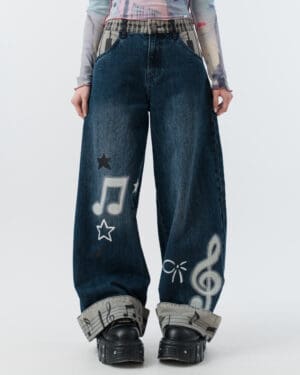 Do-Re-Mi Adjustable Oversized Jeans